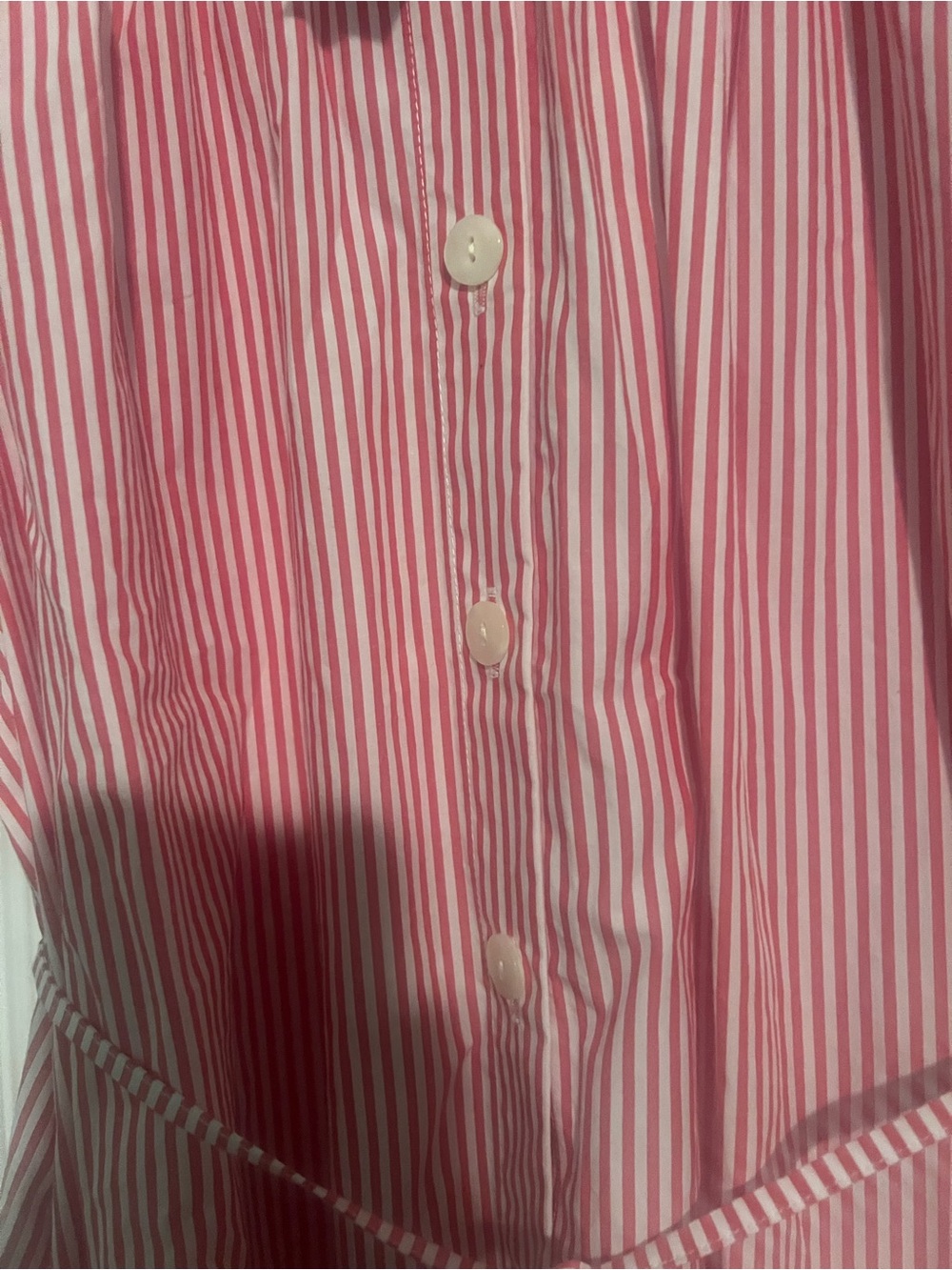 New J.Crew Red and White Striped Button-Front Midi Dress - Picture 4 of 9